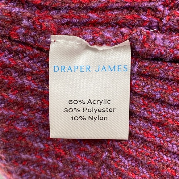 Draper James Sweater Jacket Womens XS Marled Red Purple Long Cardigan Turtleneck - Picture 7 of 11